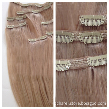 5 Rows Track Weft Super Finest Quality Clip in Remy Human Hair Extension